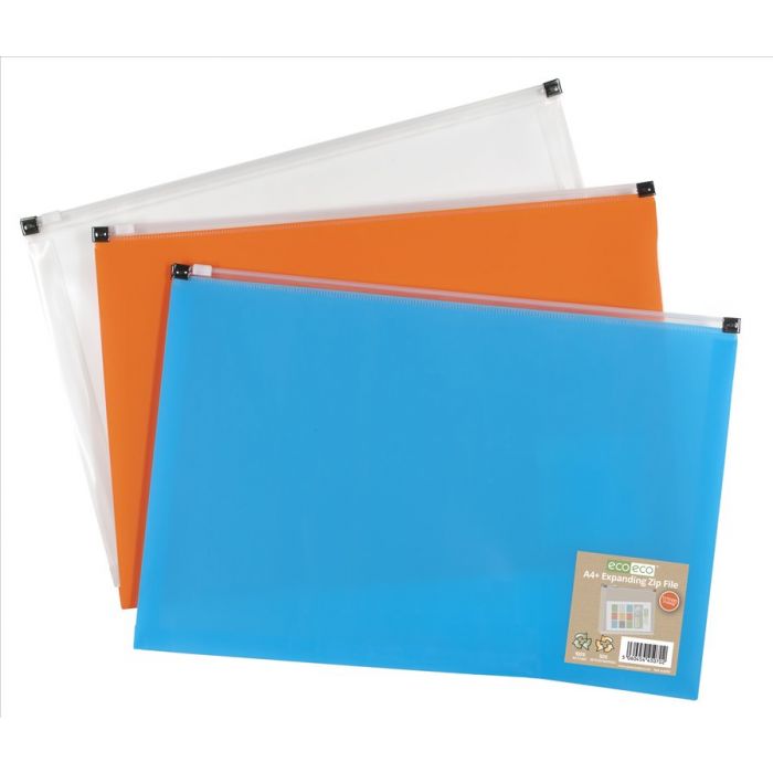 Classeur extensibles zippés A4+ 50% recyclé ECO070 ECO Couleurs assorties