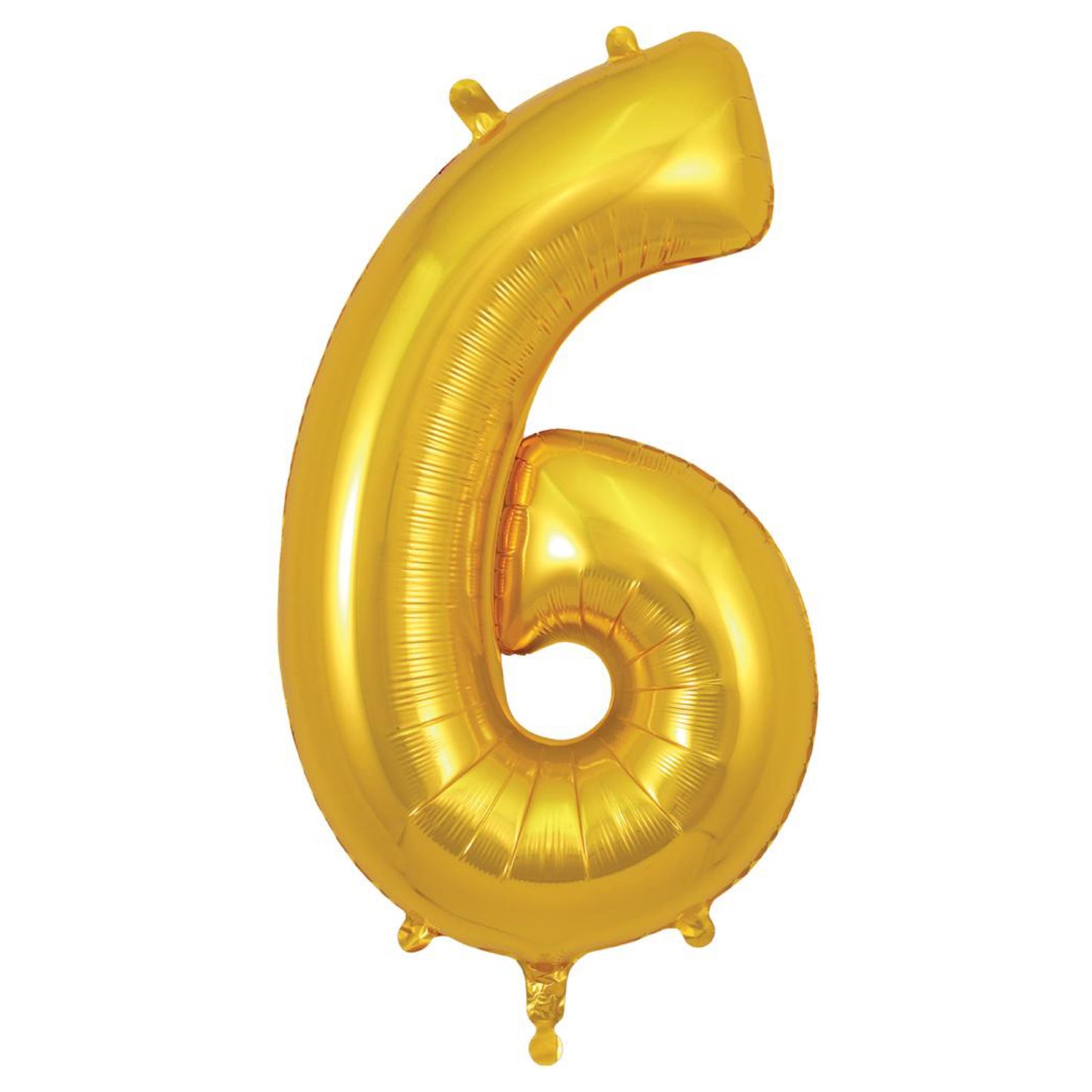 Giant No 6 Gold Helium Foil Balloon 34in