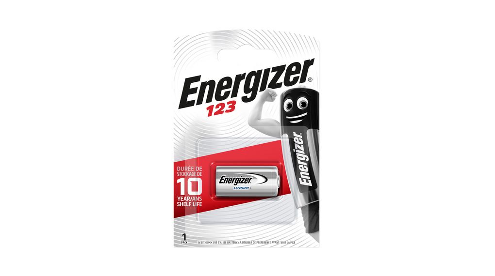 Pile photo Energizer Lithium Dioxyde de Manganèse 3V, CR123A