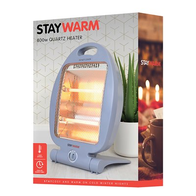 Chauffage à quartz 800 W à 2 barres StayWarm - Gris