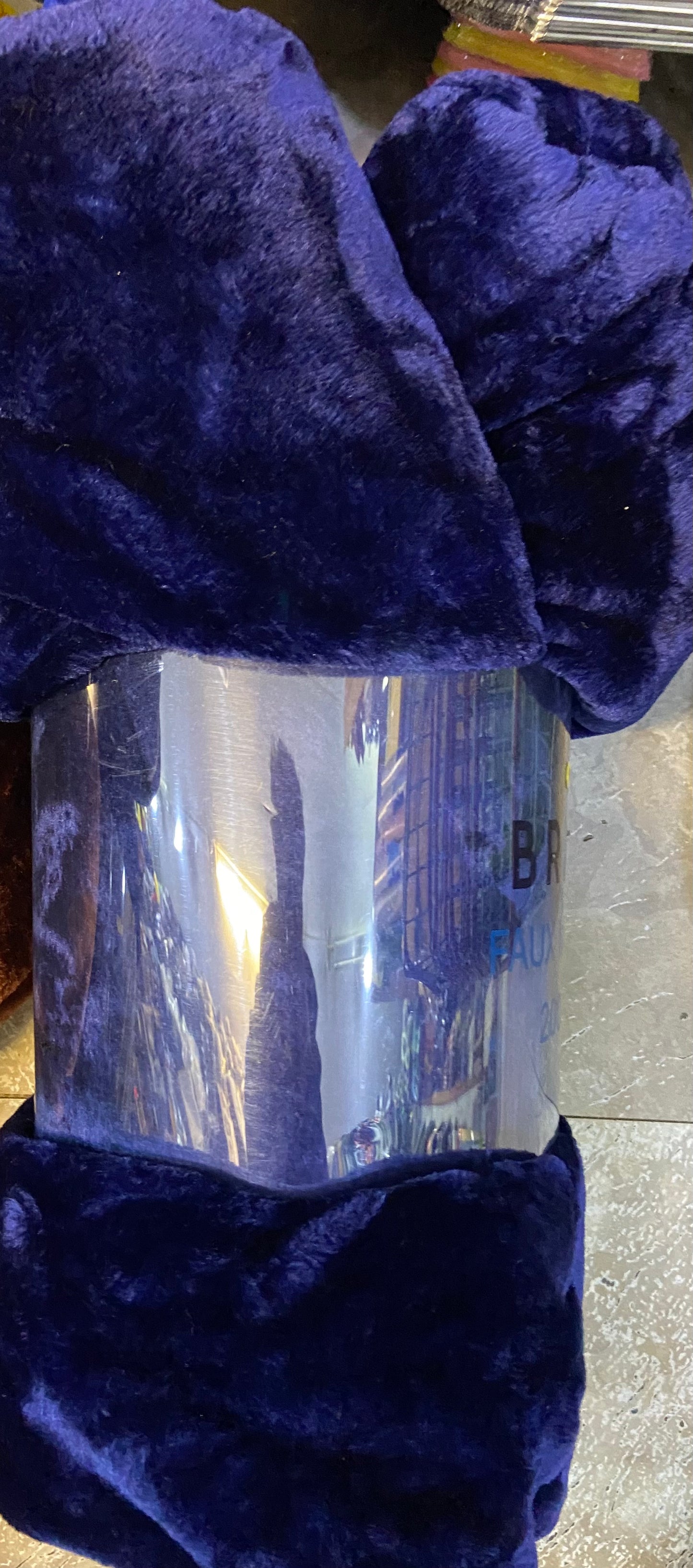 FAUX MINK THROW 200x240cm BLUE