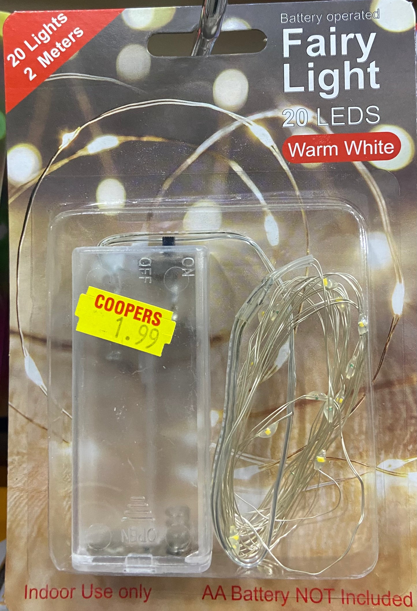 BATTERY OPERATED FAIRY LIGHT 20 LEDS WARM WHITE