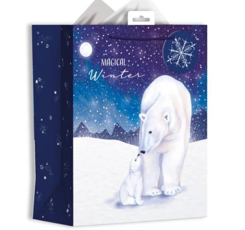 POLAR BEAR DESIGN LARGE CHRISTMAS GIFT BAG