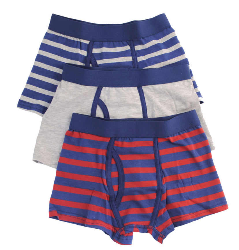 Boys 3 Pack (Striped)Trunks 5/6 YEARS