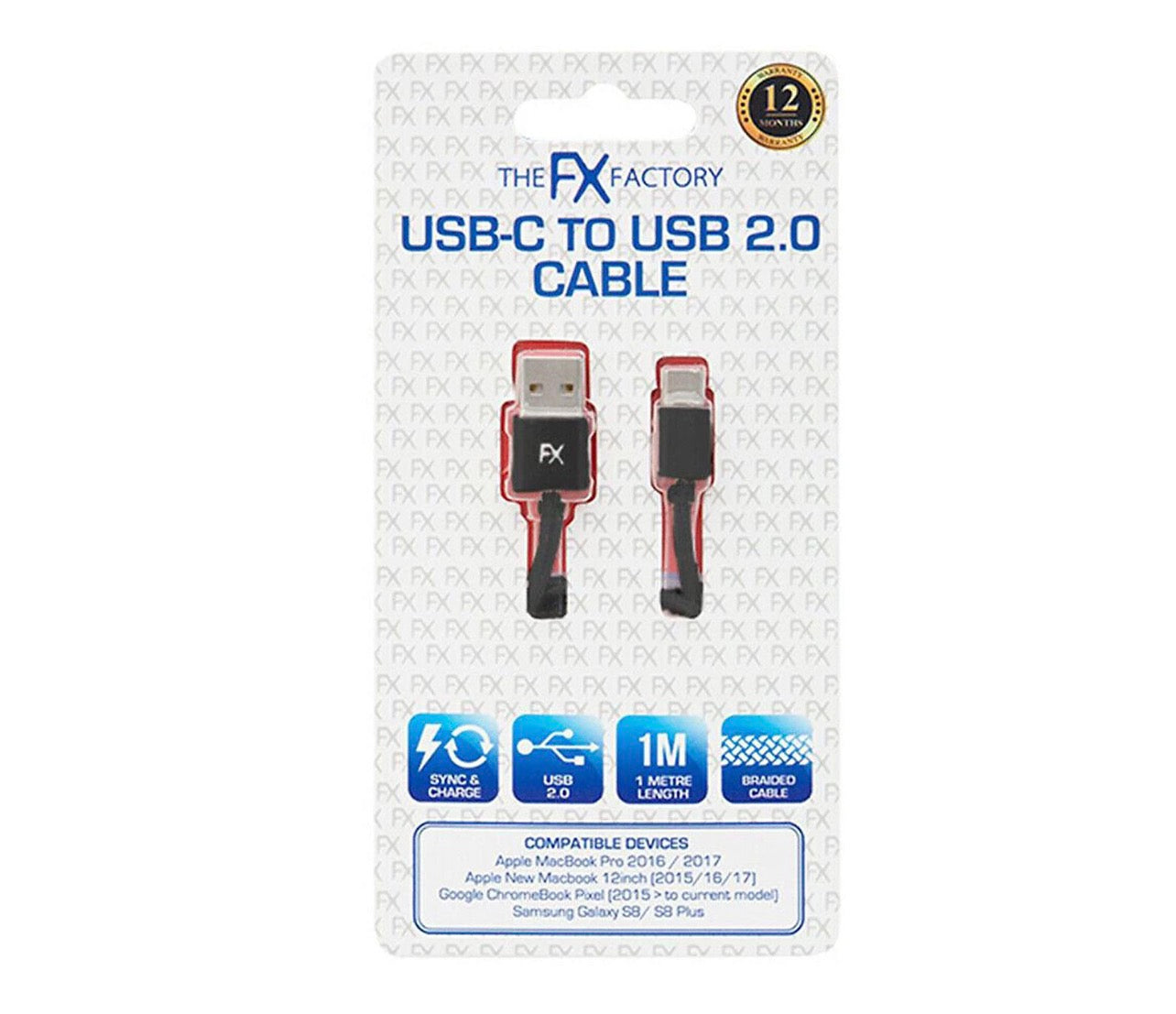 FX USB-C TO USB 2.0 CABLE 1M BLACK