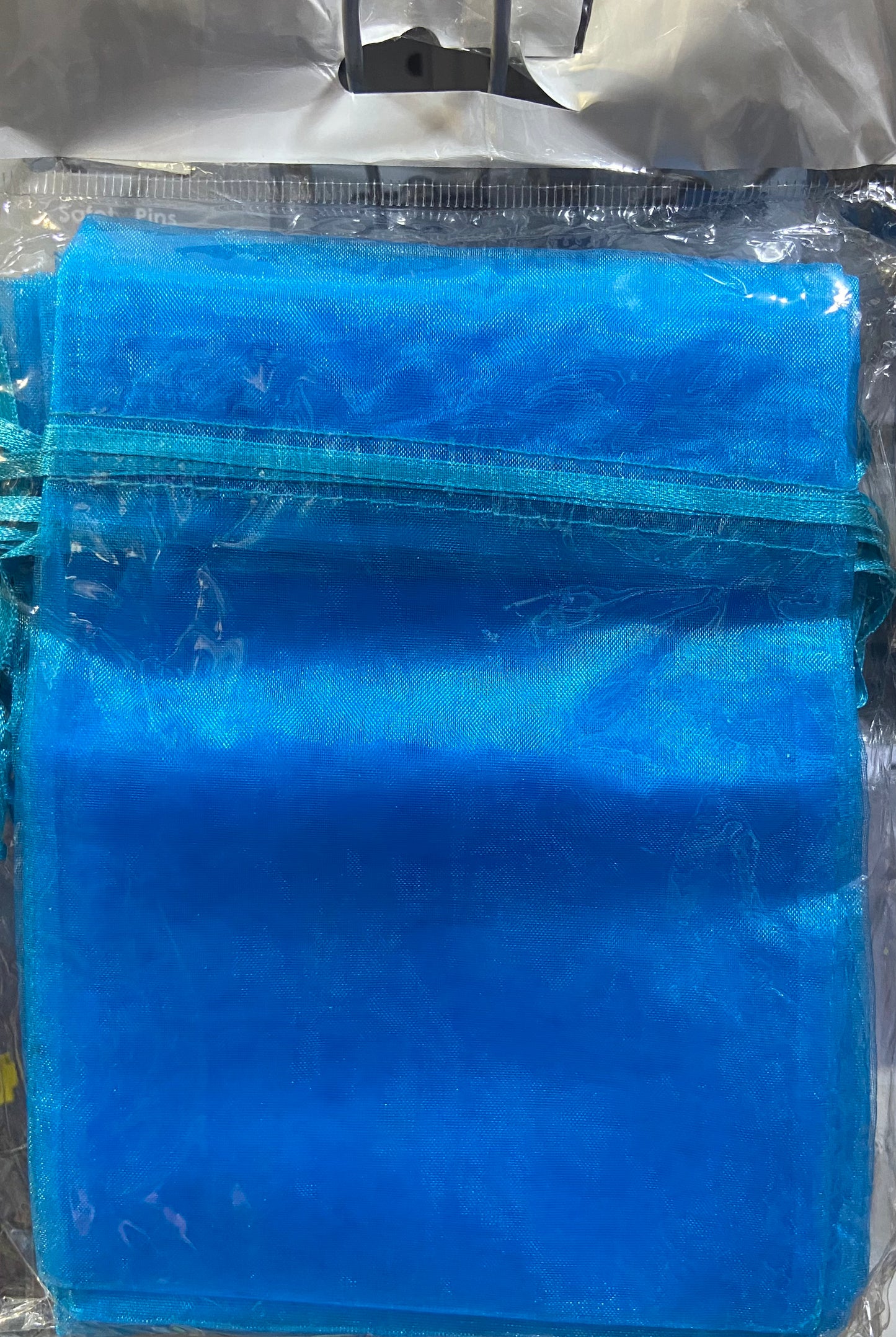 TURQUOISE ORGANZA BAGS PACK OF 10 12x17cm