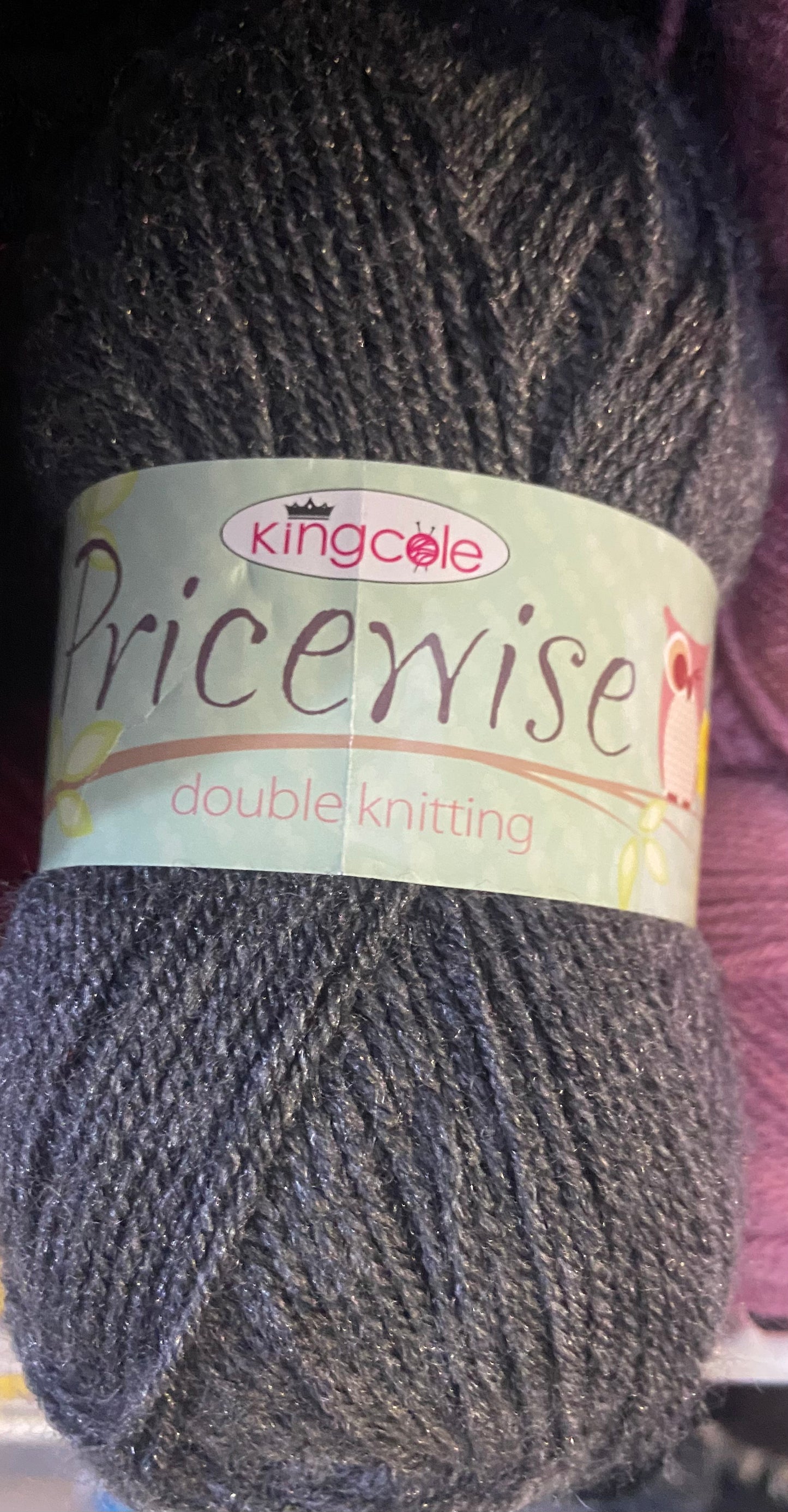 KING COLE DARK GREY WOOL 100g