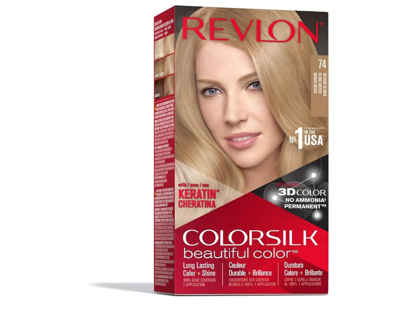 Coloration Permanente Revlon Colorsilk, Blond Moyen 74