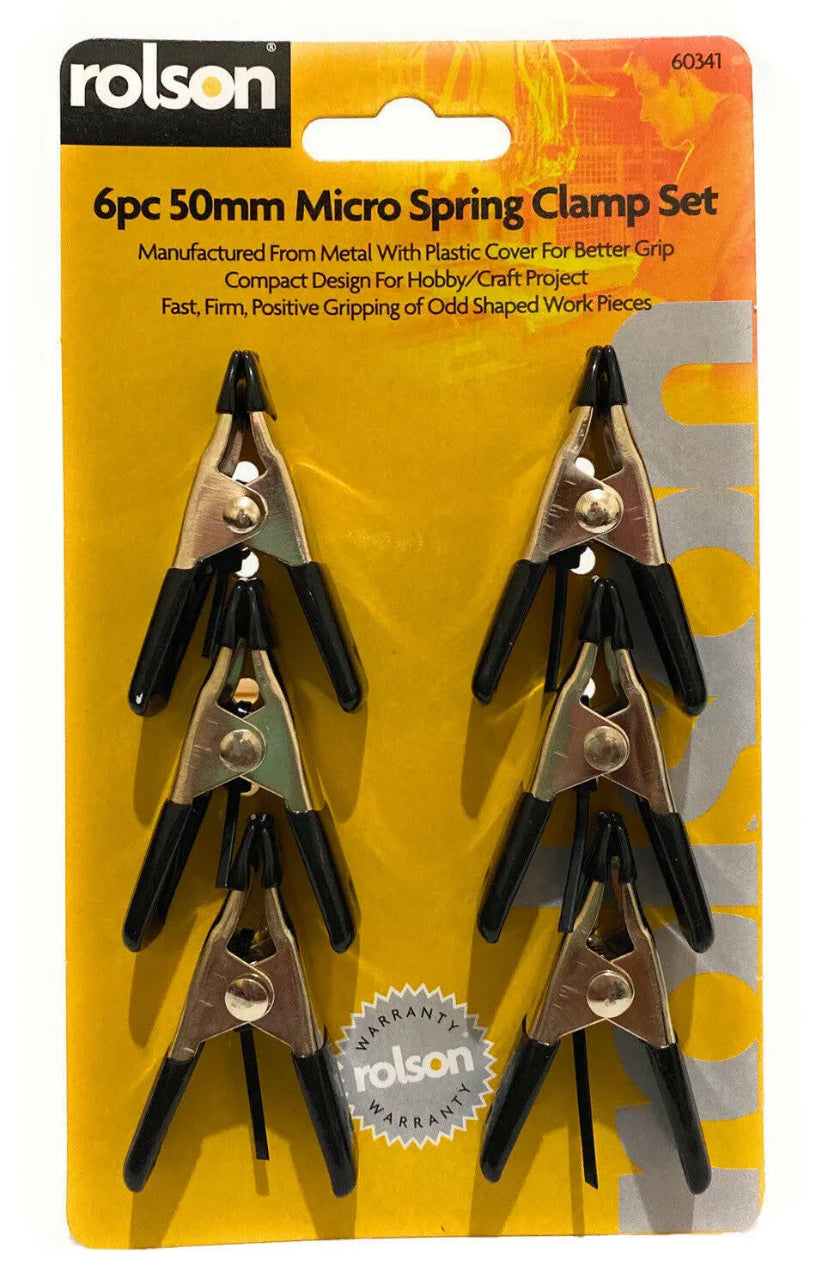 ROLSON 6pc 50mm MICRO SPRING CLAMP SET