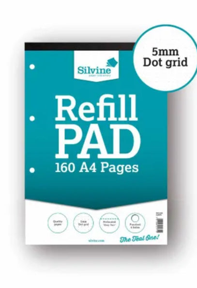 Bloc-recharge Silvine à grille pointillée A4 160 pages