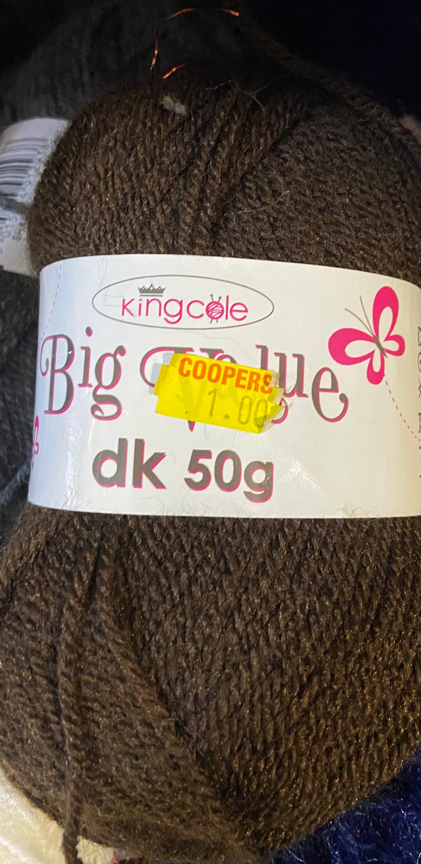 BIG COLE DK 50g BROWN WOOL