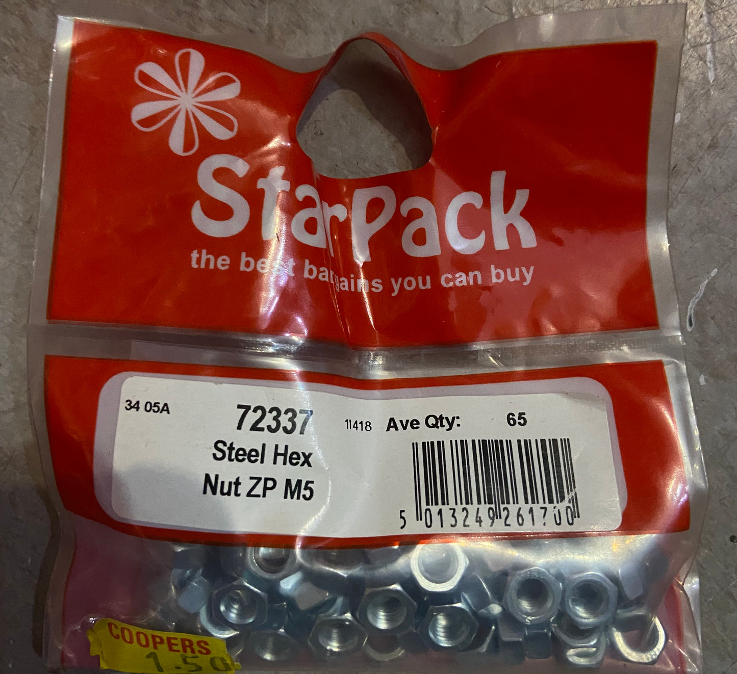STARPACK HEX NUT STEEL M5