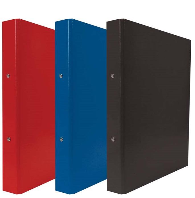 Classeur A4 2 anneaux Carton rigide Noir Bleu Rouge