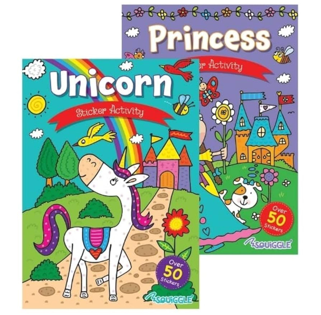 Squiggle A4 Unicorn & Princess Activity & Colouring Books