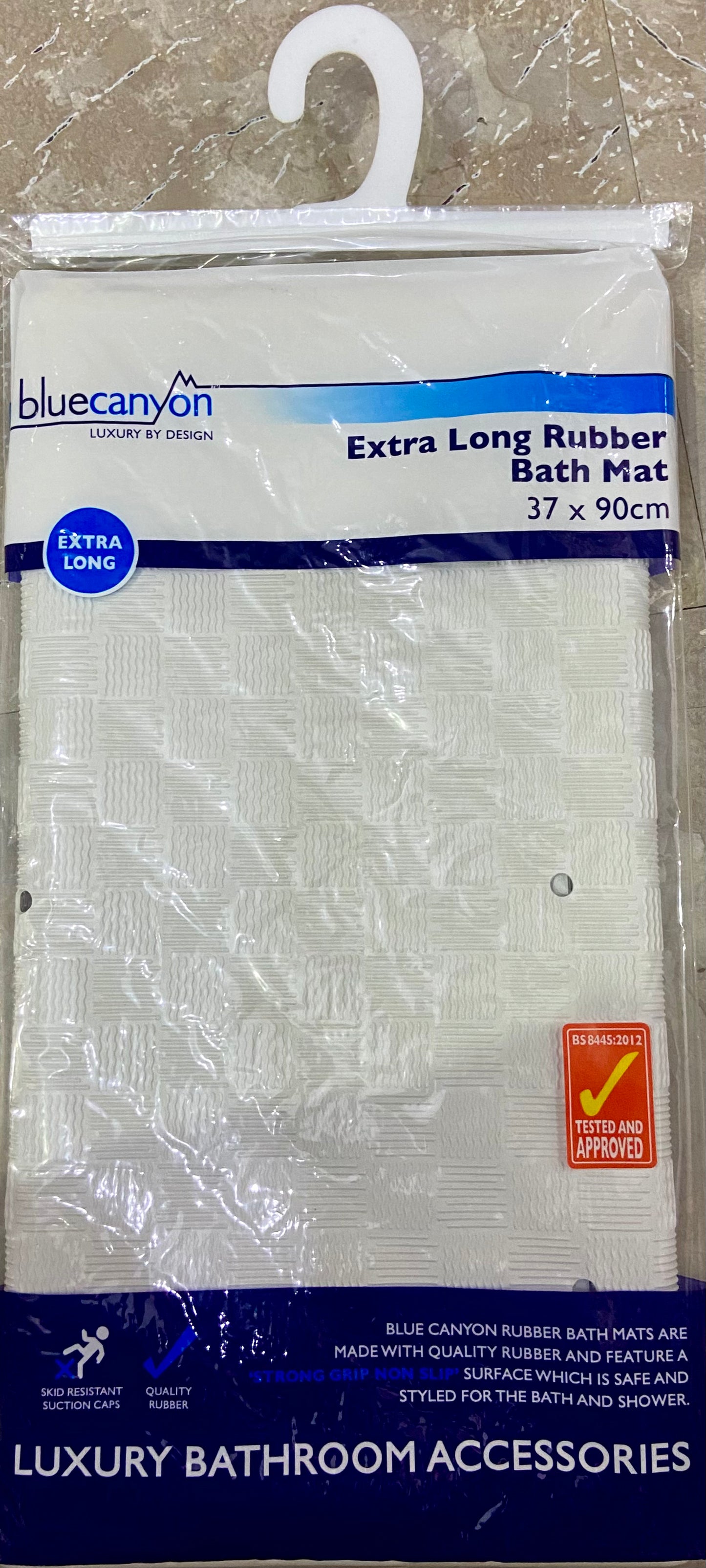 BLUECANYON EXTRA LONG RUBBER BATH MAT 37x90cm