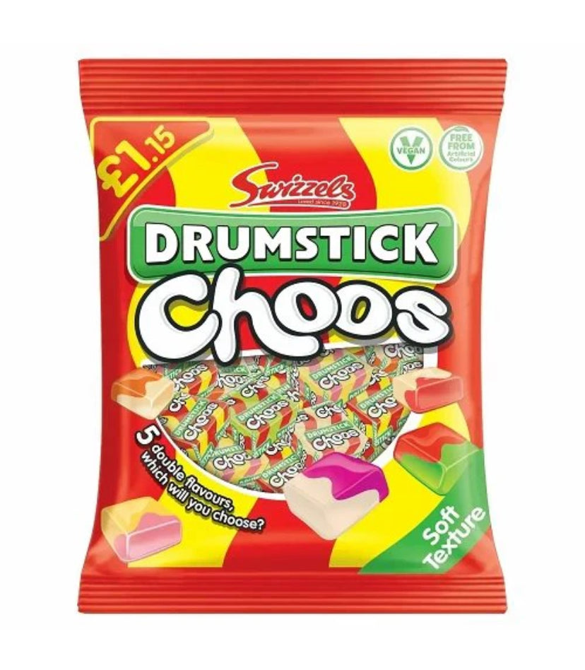 Sachet de bonbons à mâcher Drumstick Choos de Swizzels 115g