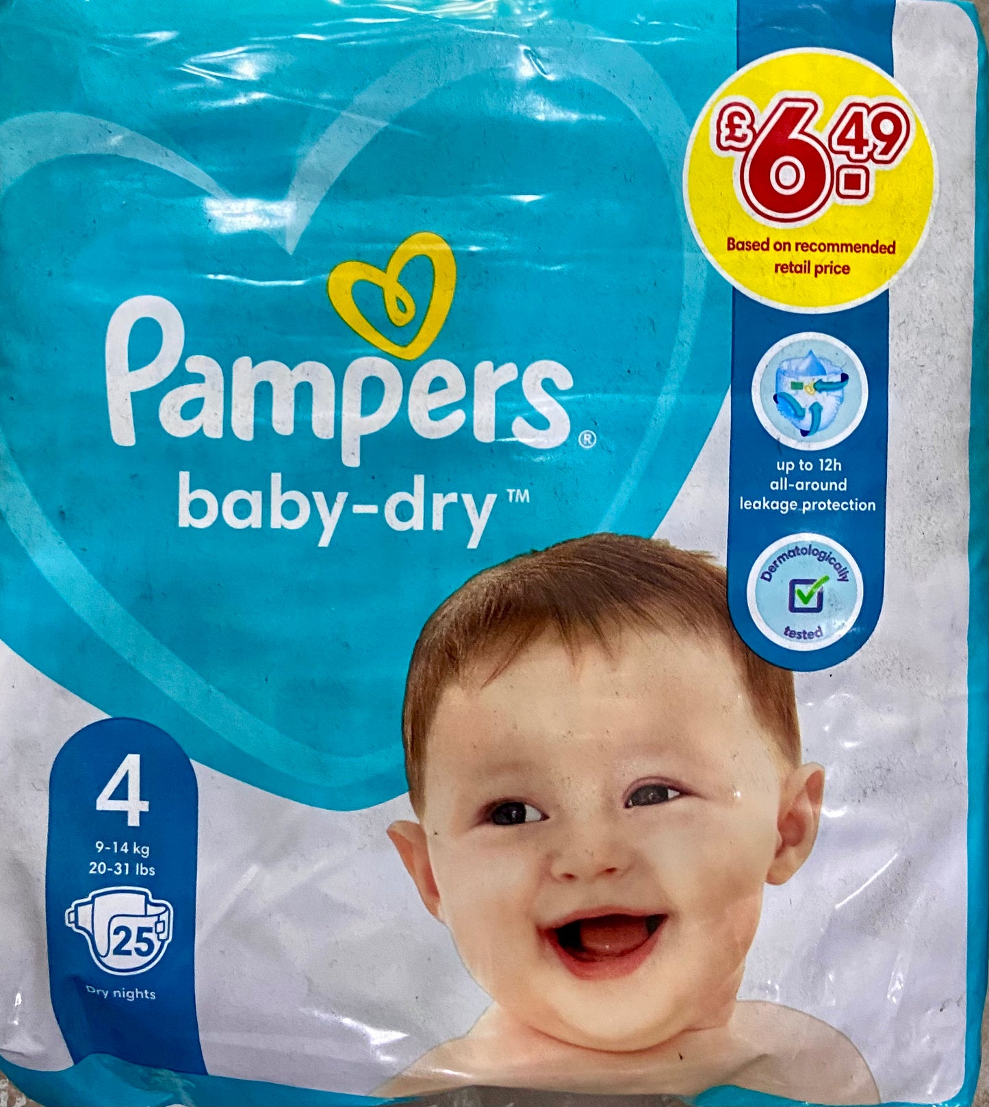 Pampers Baby Dry Size 4 Nappies - Pack of 25