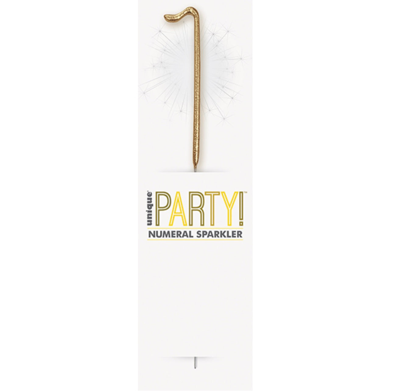 7in GLITZ NO 1 GOLD NUMERAL SPARKLER