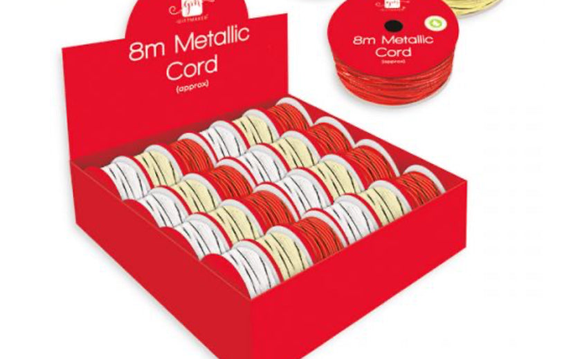 Cordon métallique 8 m, couleurs assorties