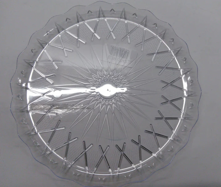PLATEAU DE SERVICE ROND EN PLASTIQUE TRANSPARENT 30CM