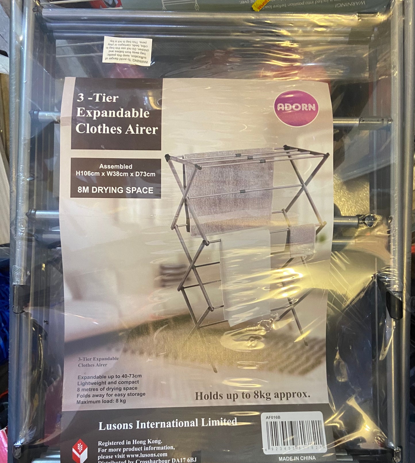 ÉTENDOIR À LINGE EXTENSIBLE À 3 NIVEAUX ADORN