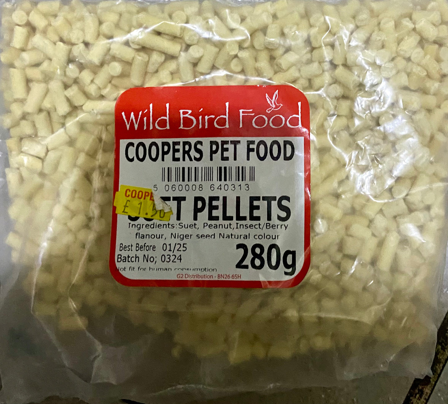 COOPERS PET FOOD SUET PELLETS 280g wild bird food