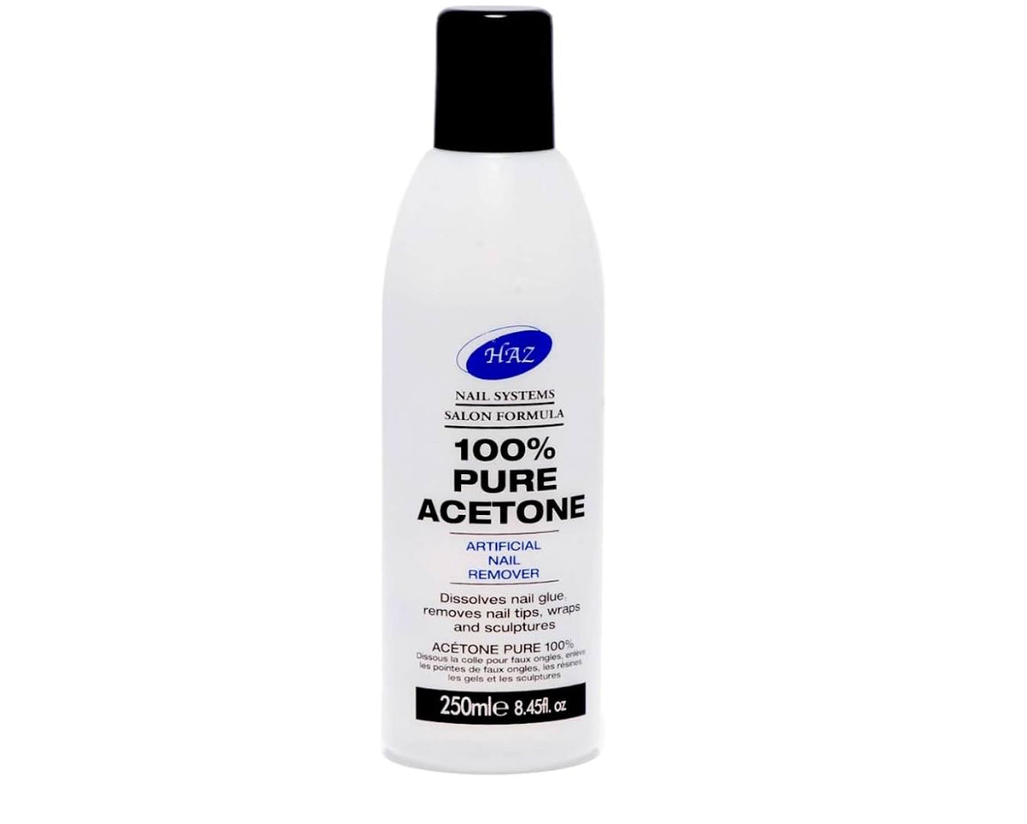 DISSOLVANT ONGLES ARTIFICIELS 100% ACETONE PURE HAZ 250ml