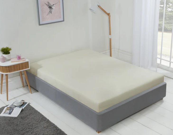 LYLA FITTED SHEET KING CREAM 152x203cm