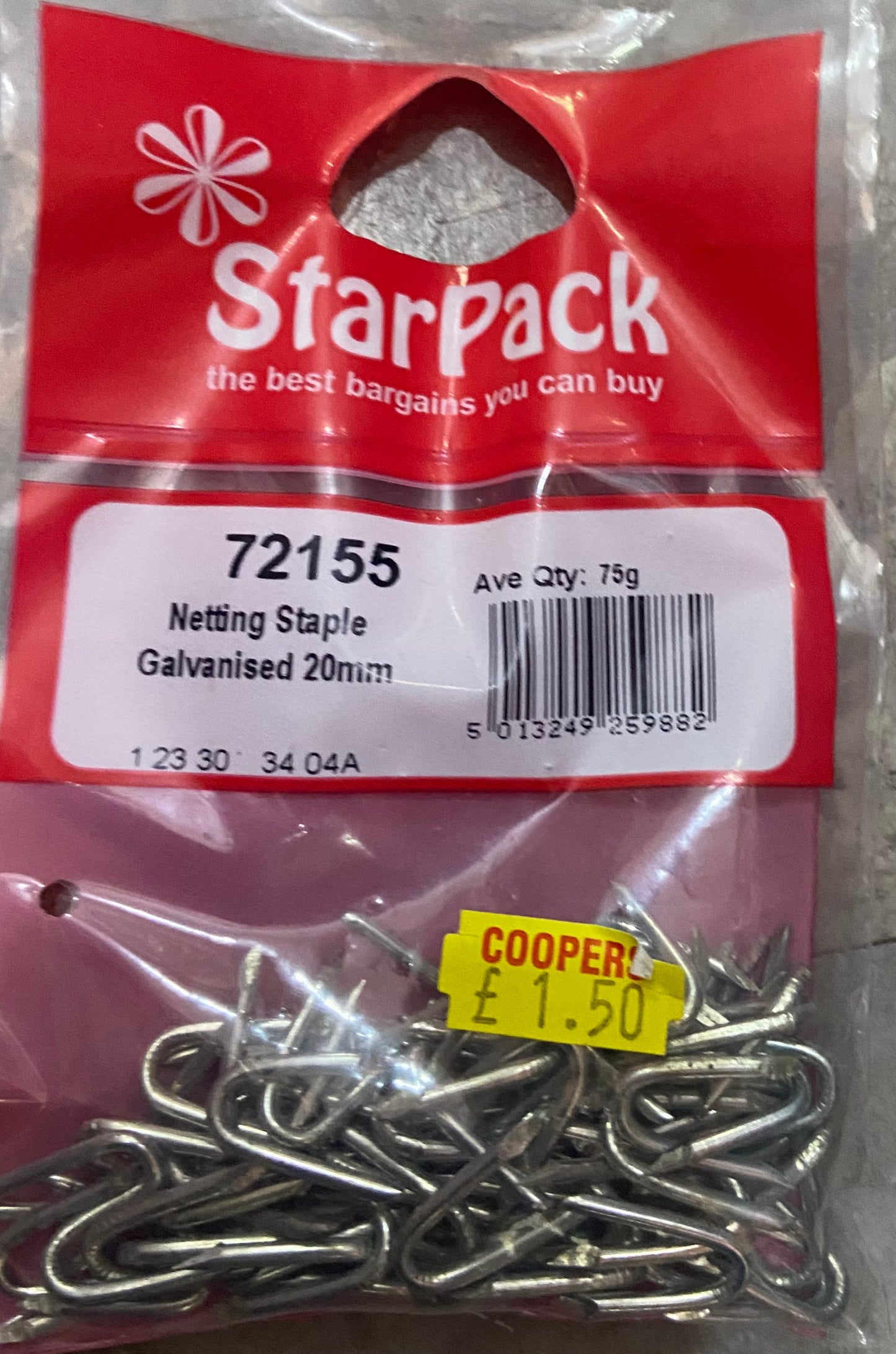AGRAFES GALVANISÉES STARPACK DE 20 MM POUR CLÔTURE