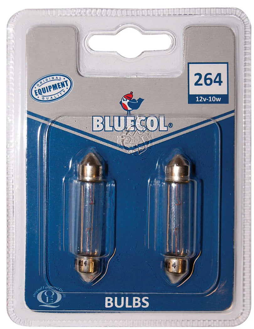 BLUECOL 264 11x44 FESTOON BULB TWIN BLISTER 12v-10w