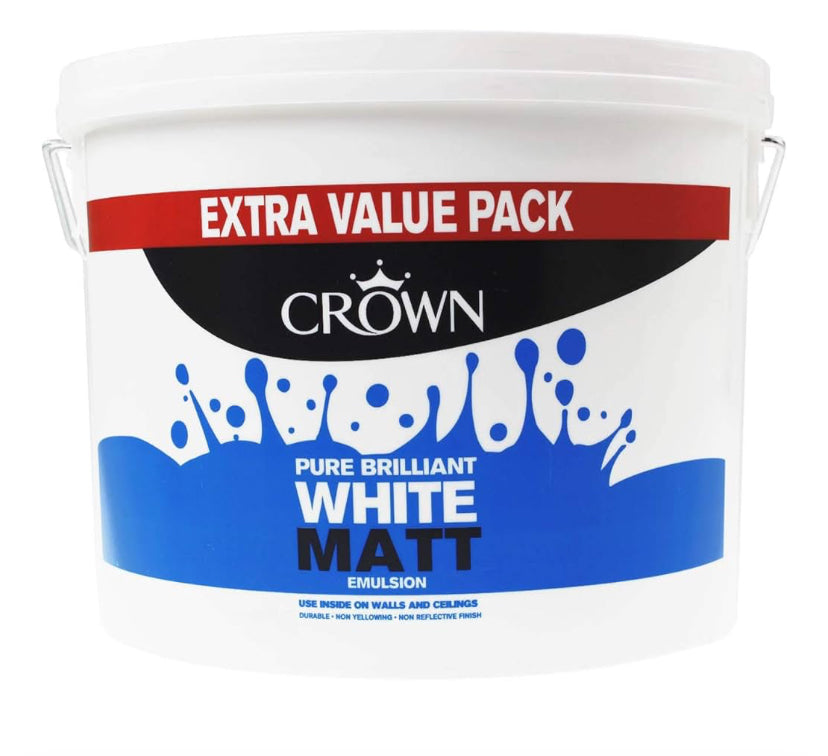 CROWN PAINT PURE BRILLIANT WHITE MATT EMULSION