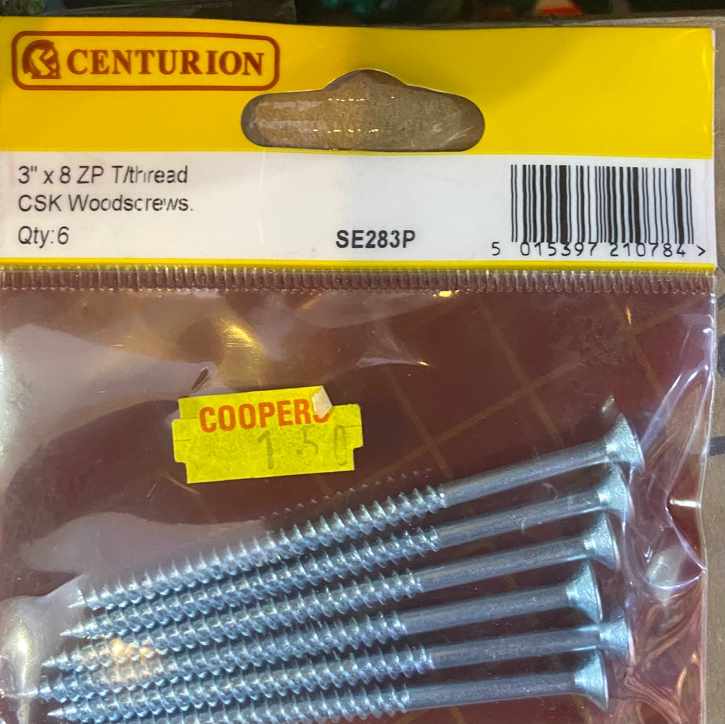 VIS À BOIS TÊTE FRAISÉE CENTURION 3"x8 FILETÉES ZINGUÉES-PASSIVÉES-BLEUES