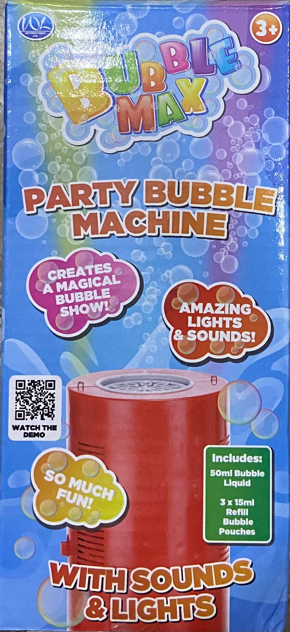 MACHINE À BULLES DE FÊTE AVEC SONS ET LUMIÈRES