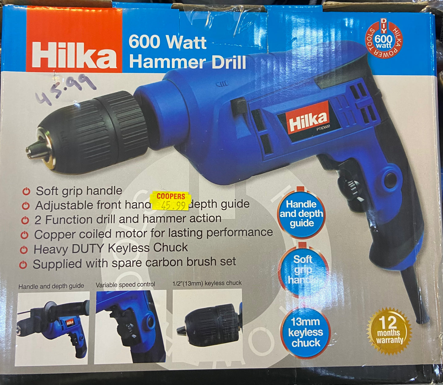 HILKA 600 WATT HAMMER DRILL