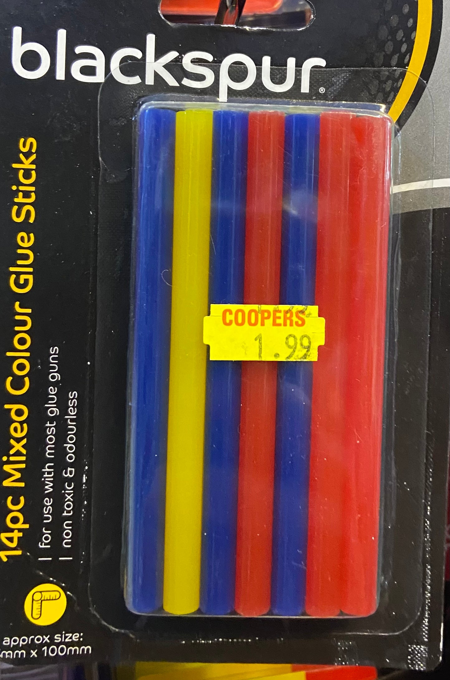 BLACKSPUR 14pc MIXED COLOUR GLUE STICKS
