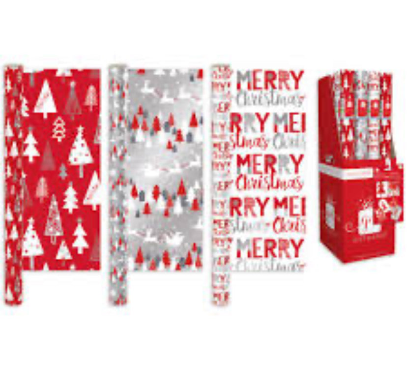 CHRISTMAS RED AND WHITE WRAP 4M