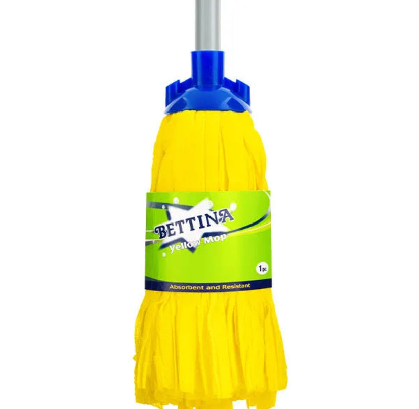 BALAI SERPILLÈRE MICROFIBRE JAUNE BETTINA AVEC MANCHE