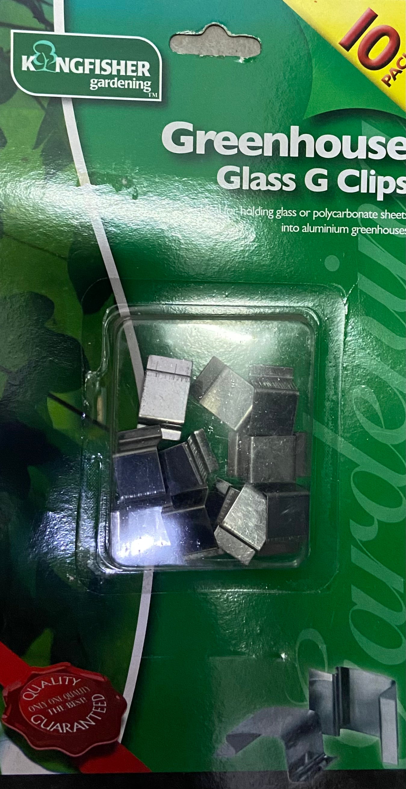 KINGFISHER GREENHOUSE GLASS G CLIPS