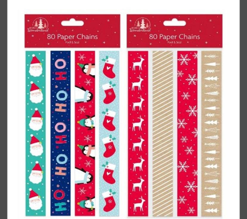 CHAÎNES EN PAPIER NOËL 80 PIÈCES