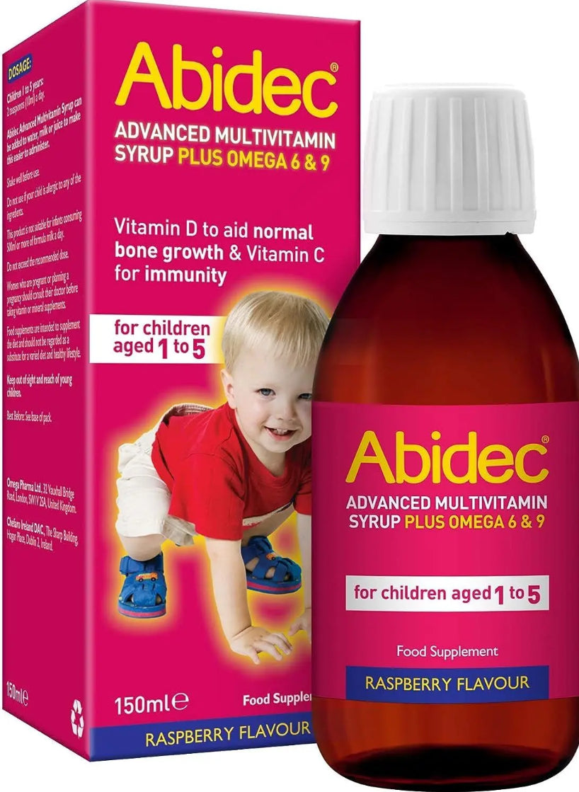 Sirop multivitaminé Abidec Kid – Contient de la vitamine D, nécessaire à une croissance normale