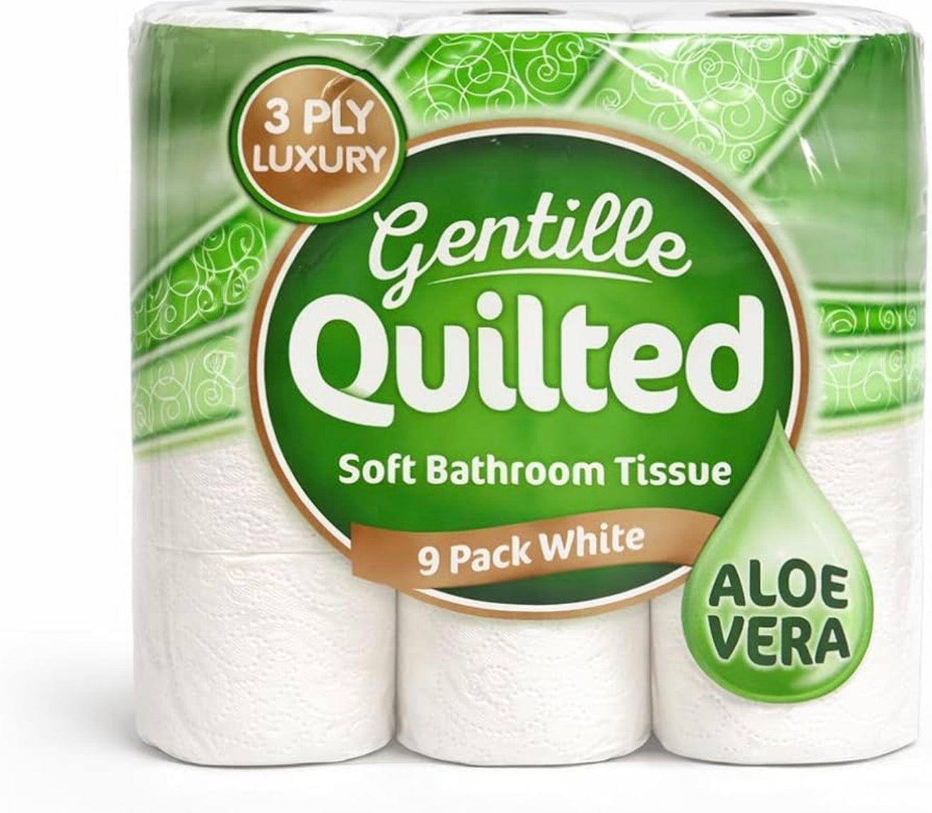 PAPIER TOILETTE 3 ÉPAISSEURS MATELASSÉ DOUX DE LUXE 9 rouleaux ALOE VERA
