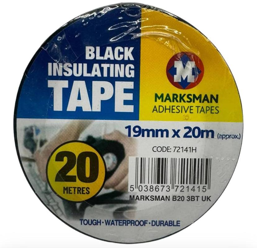 Ruban isolant électrique noir Marksman - 19 mm x 20 m