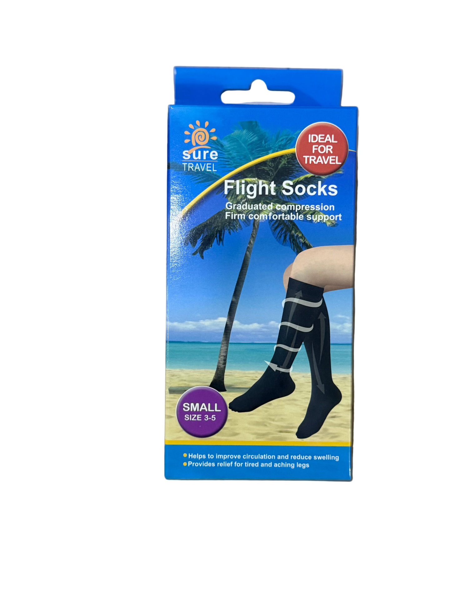 SURE TRAVEL FLIGHT SOCKS SMALL SIZE 3-5