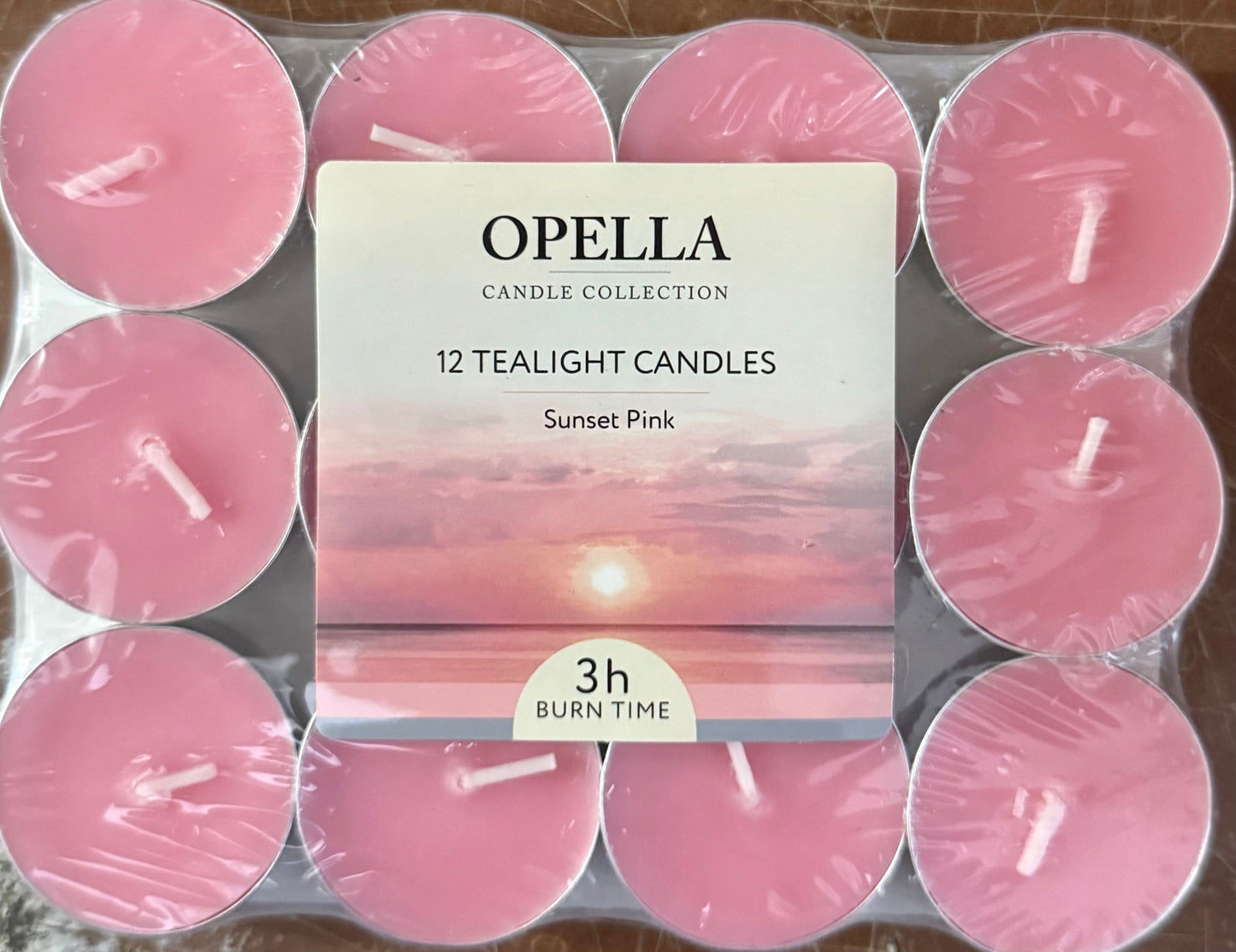 OPELLA 12TEALIGHT CANDLES SUNSET PINK