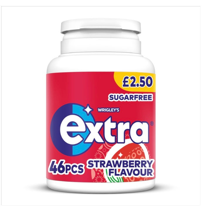 Extra Strawberry Flavour Sugarfree Chewing Gum Bottle PMP 46 Pieces