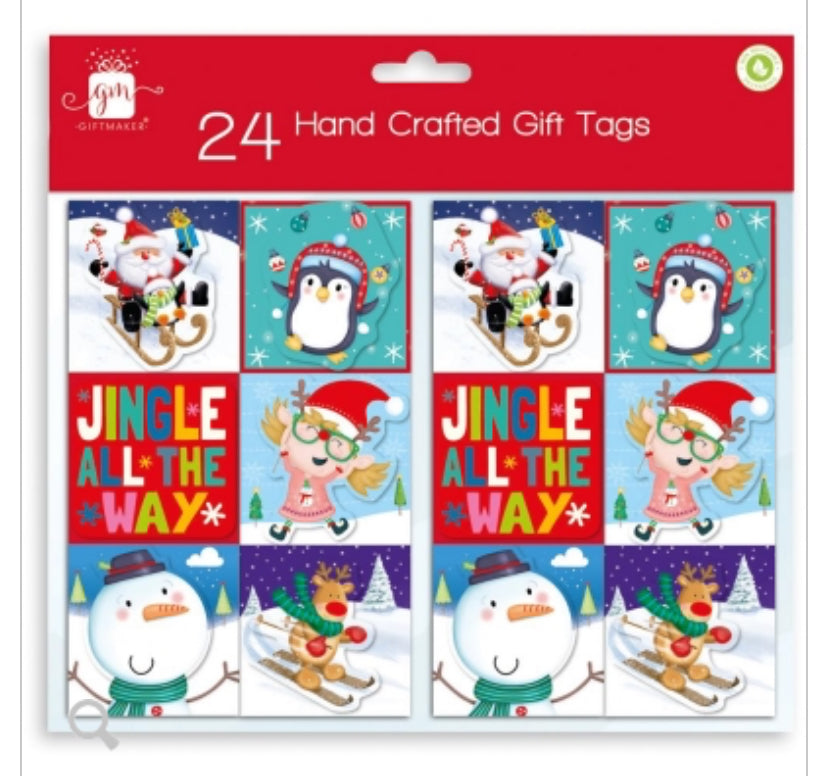 CHRISTMAS 24 PACK HANDCRAFTED TAGS