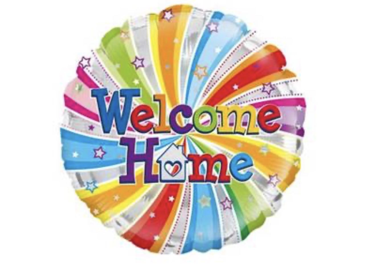 BALLON EN ALUMINIUM EN SPIRALE « WELCOME HOME » 18 POUCES