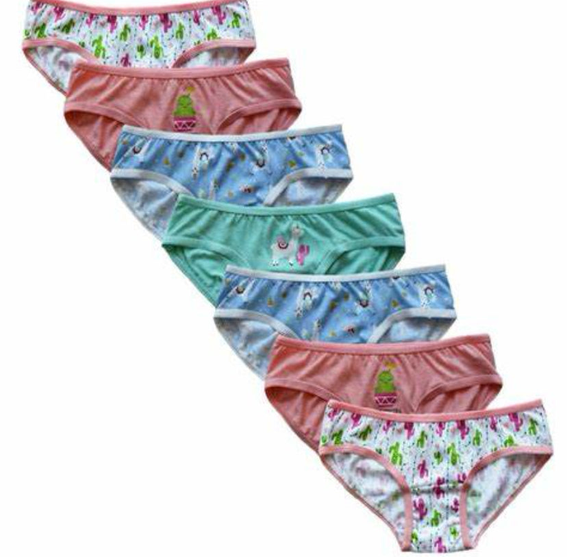 Lot de 7 Culottes Fille en Coton Confortable pour Filles de 5-6 ans