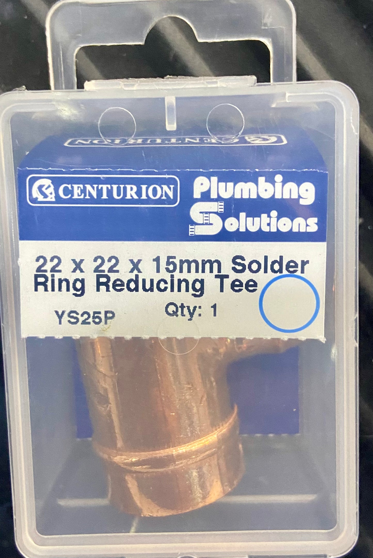 CENTURION 22 x 22 x 15mm SOLDER RING REDUCING TEE