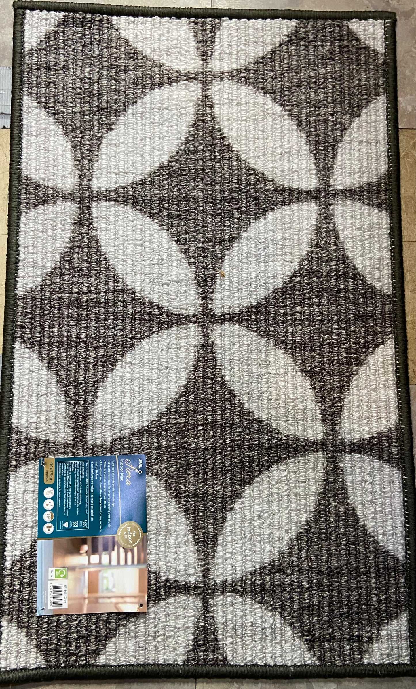 Tapis lavable Fiora – Étain 44x75cm